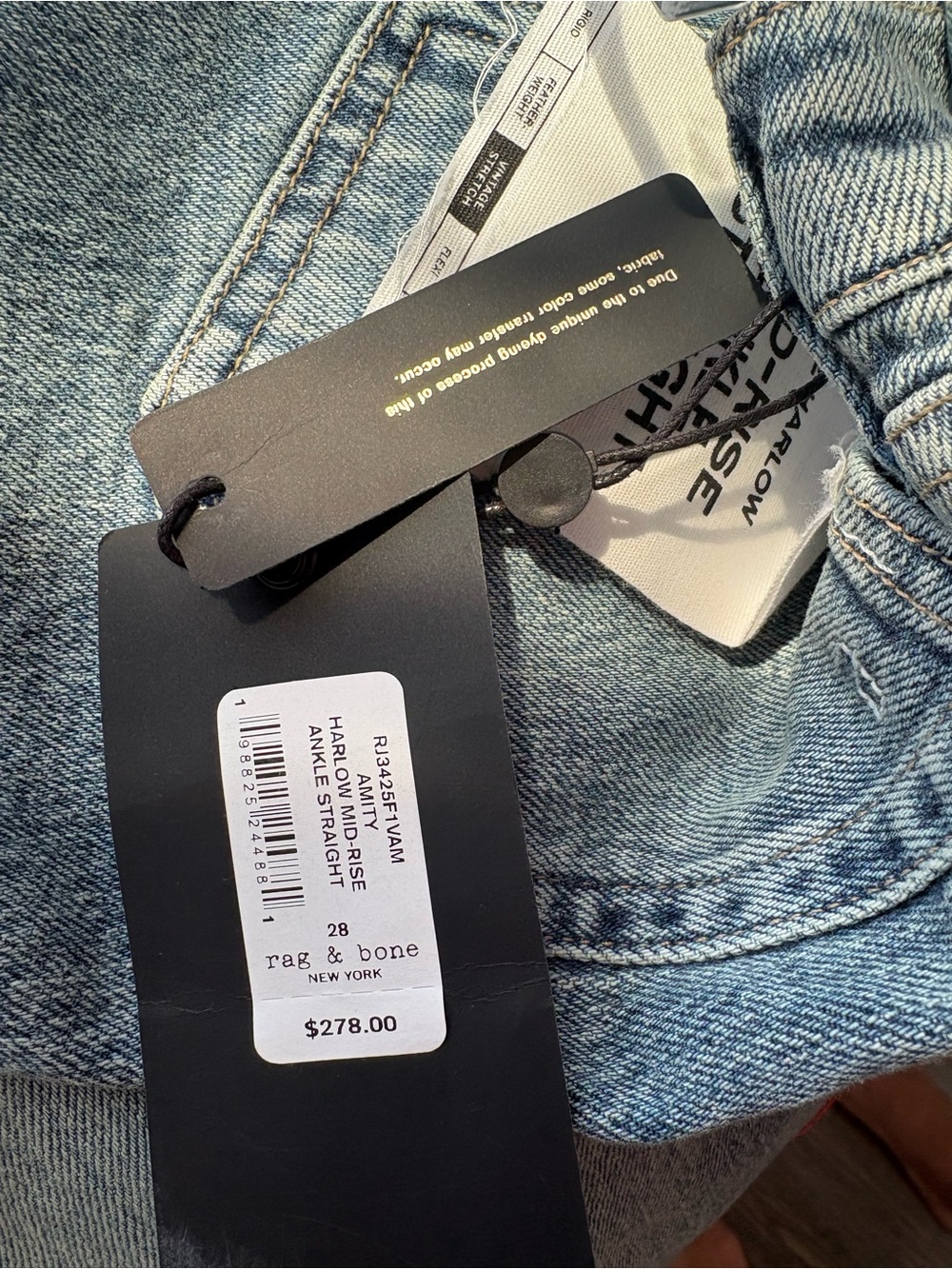 Rag & Bone Harlow Mid Rise Ankle Straight Size 28 New - Picture 11 of 11